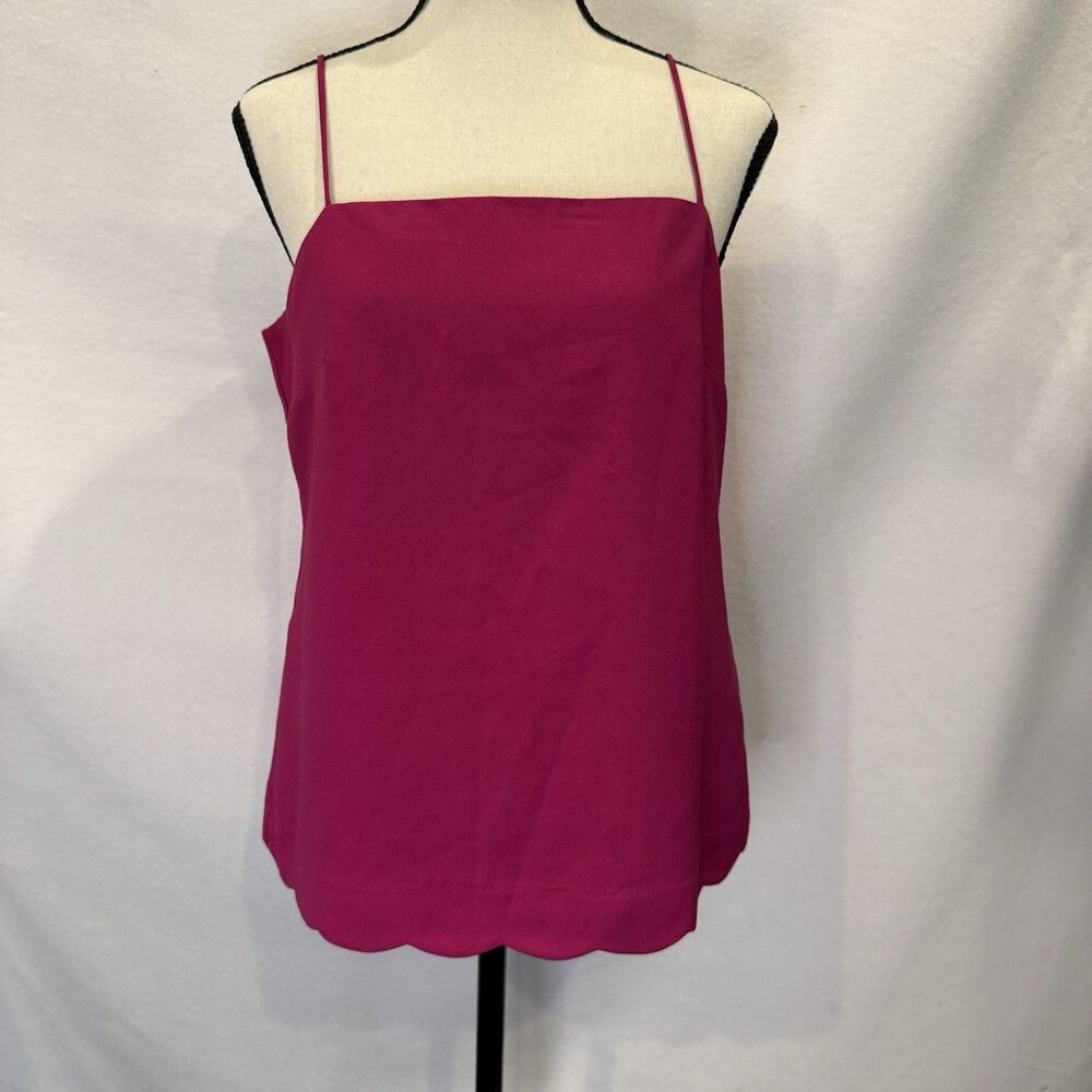 J. Crew Women Cami Blouse Square Neck Solid Sleeveless Polyester Pink Size 4